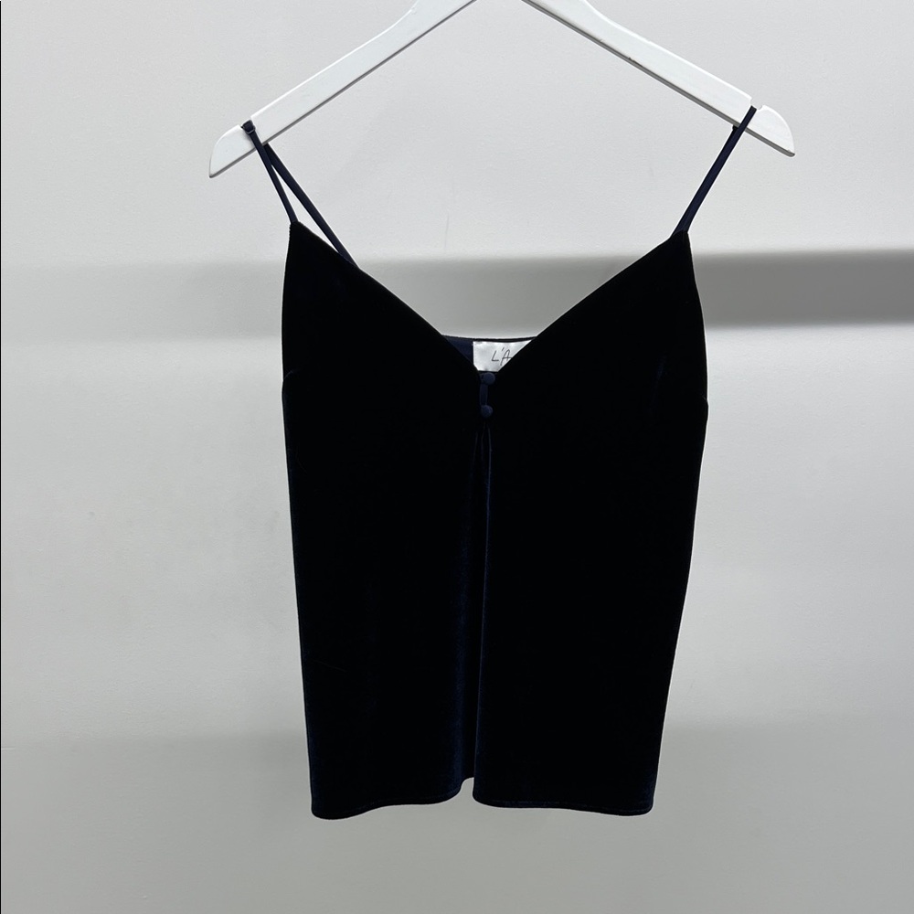 L'Academie Navy Velvet Top